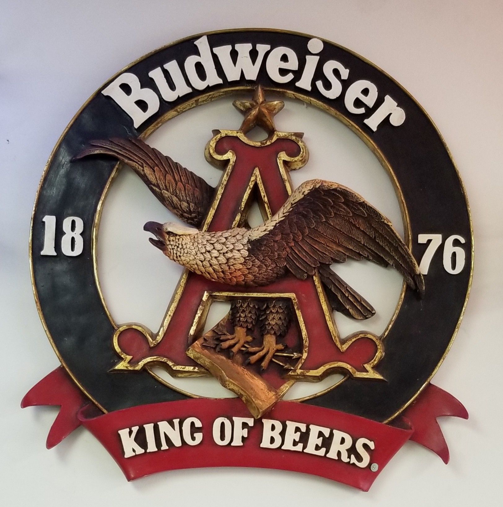 1876 BUDWEISER EAGLE KING OF BEER BAR SIGN