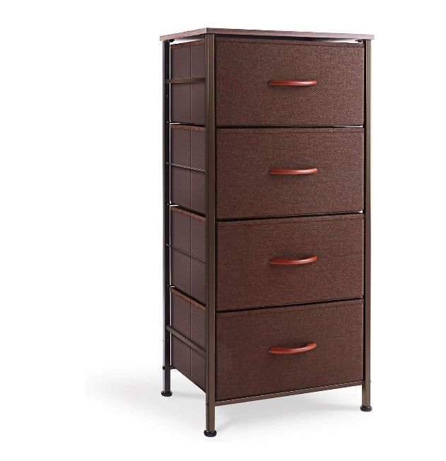 Dresser Organizer w/4 Drawers, Fabric Dresser for Bedroom, Hallway, Entryway, Closets, Espresso