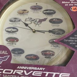 Corvette clock with motion sensor and sound effects