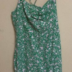 Zara Green Floral Slip Dress