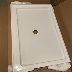 Delta Classic 500 48 in. L x 34 in. W Alcove Shower Pan Base with Center Drain in High Gloss White 