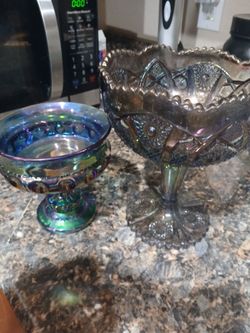 Two Vintage carnival glass