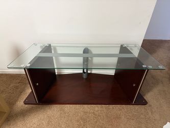 Entertainment/Media Center Wood and Glass Top