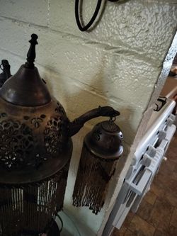 Moroccan Style Metal Lanterns Set of Two
