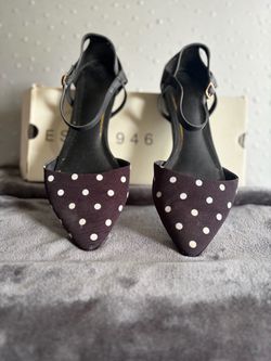 Polka Dot Pointed-Toe Slingback flat