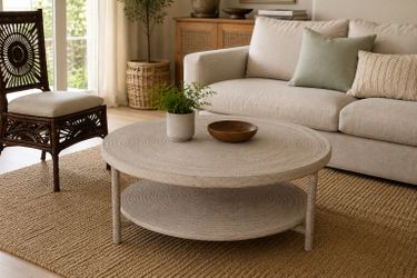 Round Rope Coffe Table – Textured Modern Living Room Table