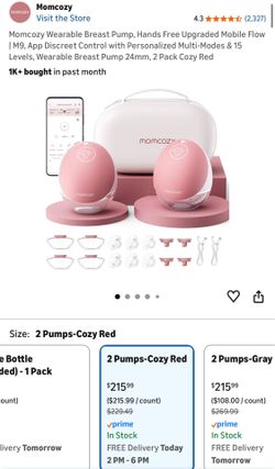 Momcozy Wearable Breast Pump, Hands Free Upgraded Mobile Flow | M9, App Discreet Control with Personalized Multi-Modes & 15 Levels, Wearable Breast Pu