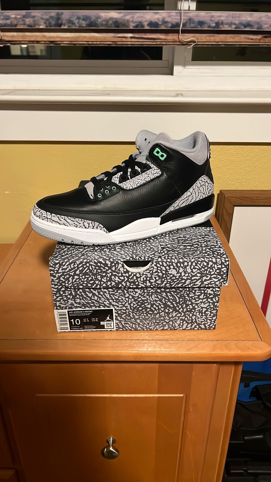 Jordan Retro 3 'Green Glow'