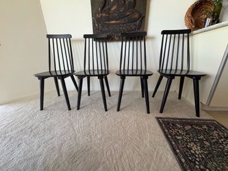 Set of four wooden chairs