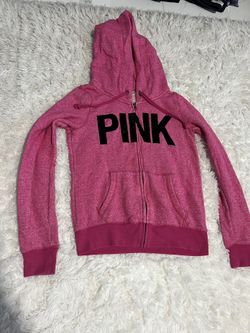 VICTORIA’S SECRET PINK VINTAGE ZIPPER HOODIE SIZE S (GREAT CONDITION) - $20