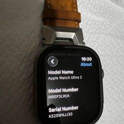 Apple Watch Ultra 2 49mm Titanium - Excellent Condition - LTE + Leather Band