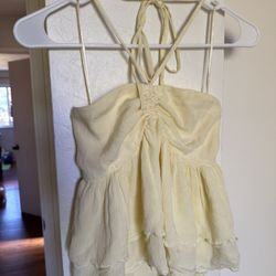 Butter Yellow Hollister Halter Top
