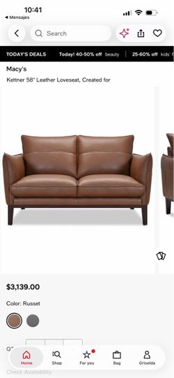 Kettner 58" Leather Loveseat – Russet