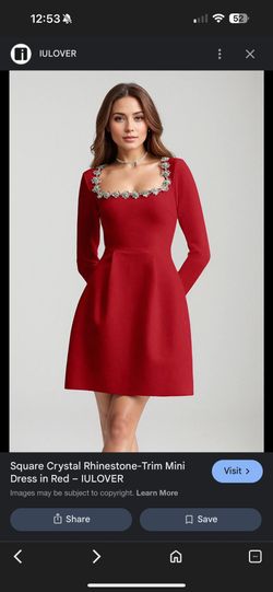 Velvet Rhinestone Trim Long Sleeve Square Neck  Dress