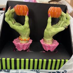 Halloween Witch Hands Candle Holders 