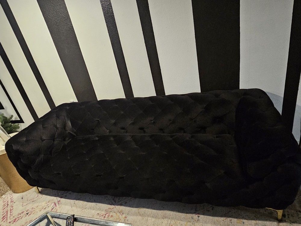 Black Velvet Sofa 