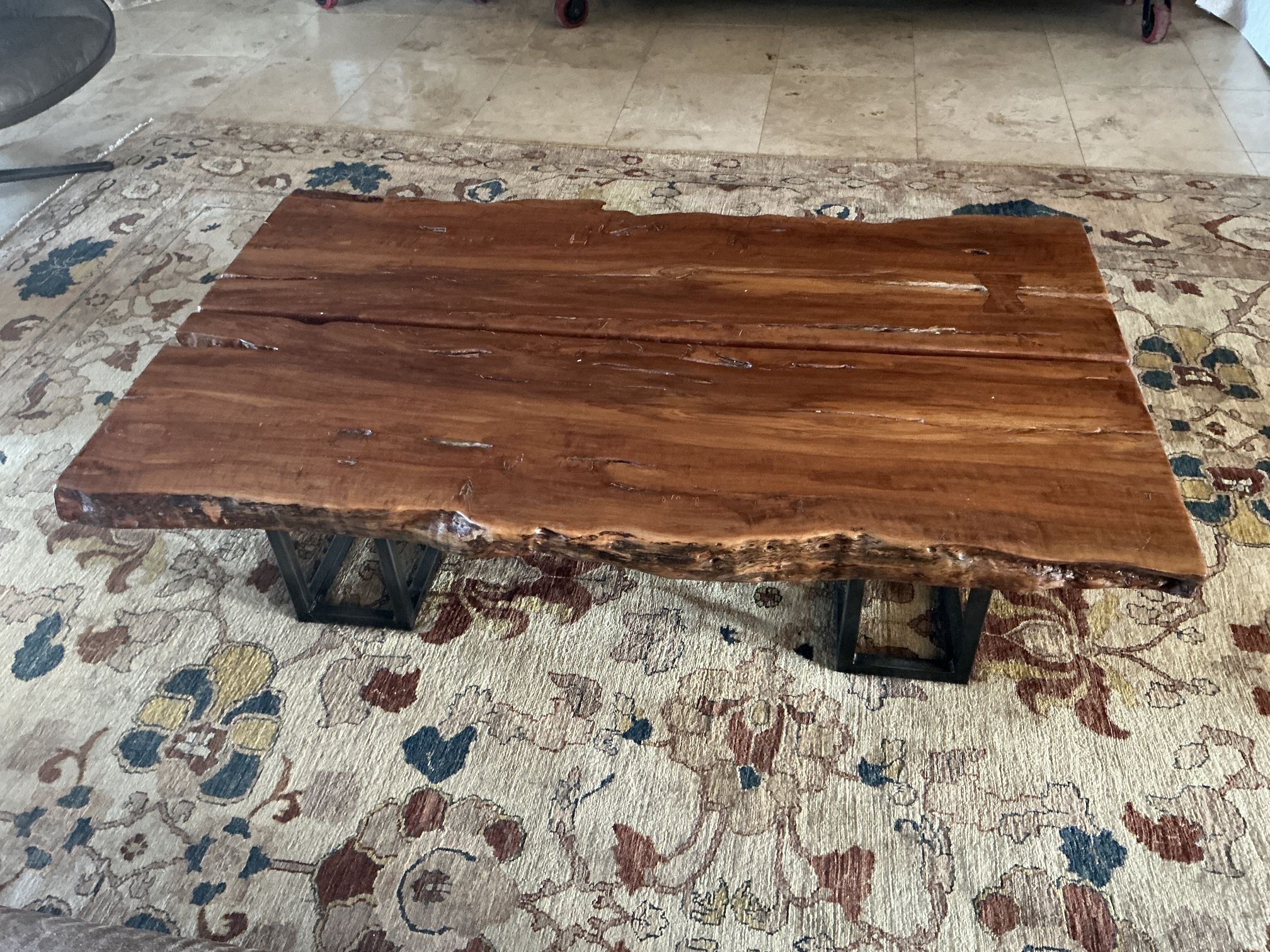 Arhaus Solid Wood Live Edge Slab Coffee and End Tables