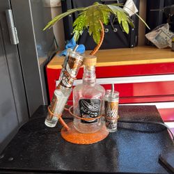 Decorative Shock, Glasses, And Alcohol Bottle