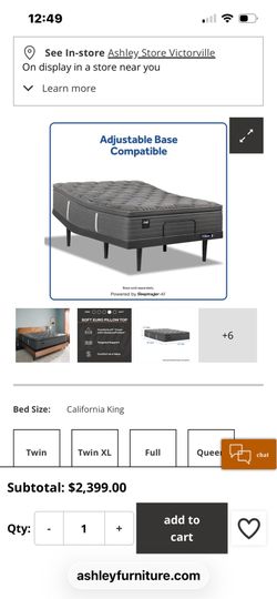 Sealy® Princeton II Soft Pillowtop Cal King Mattress with Sealy Ease 4.0 Full Adjustable Base split Cal King