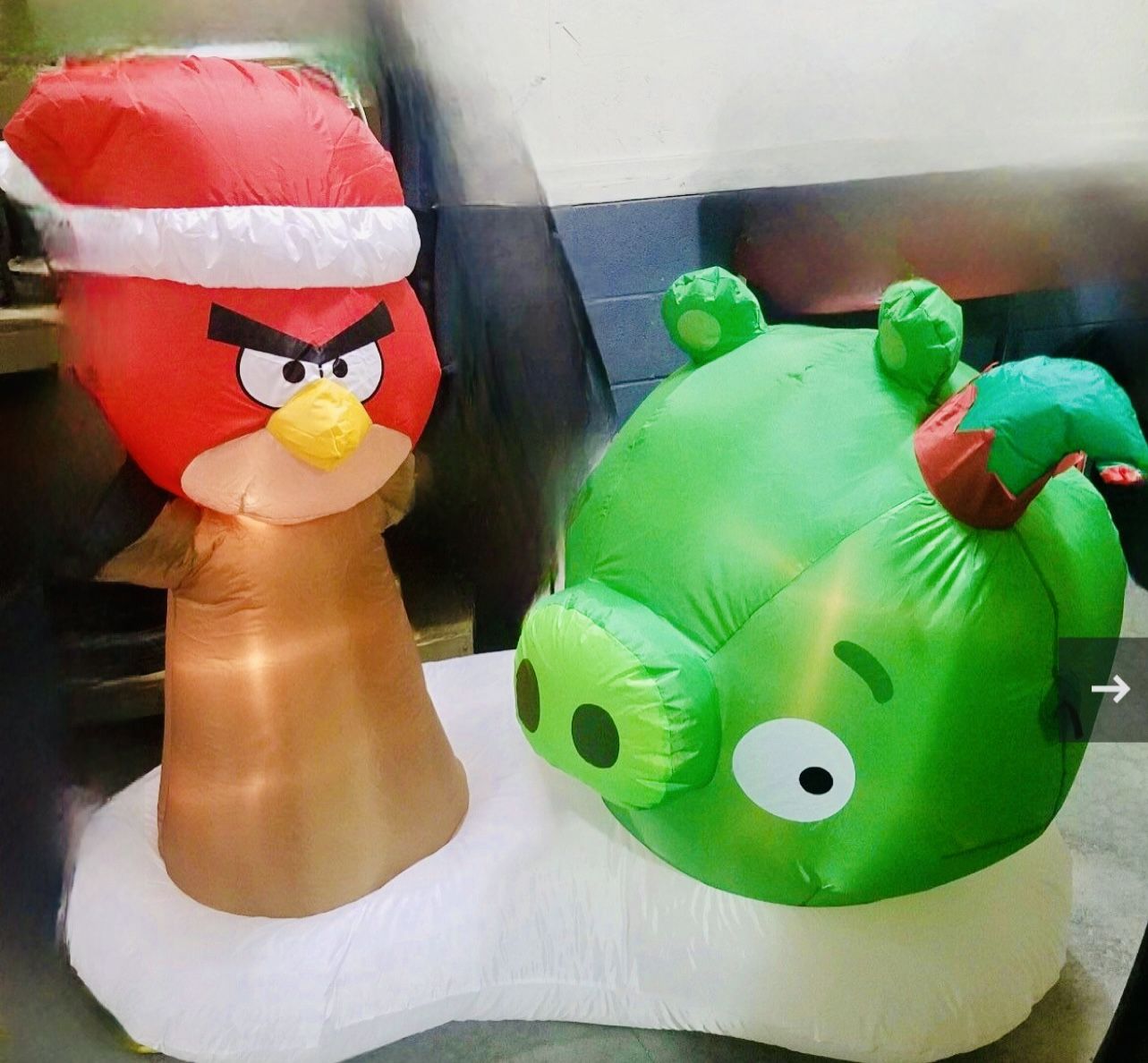 3 - inflatable Christmas decor (2) Angry Bird & (1) new inflatable duck hunter - AS is ONLY $49