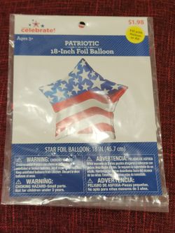 STAR FOIL BALLOON: 18 IN (45.7 cm). Multi-Color Flag Star Foil Balloon.