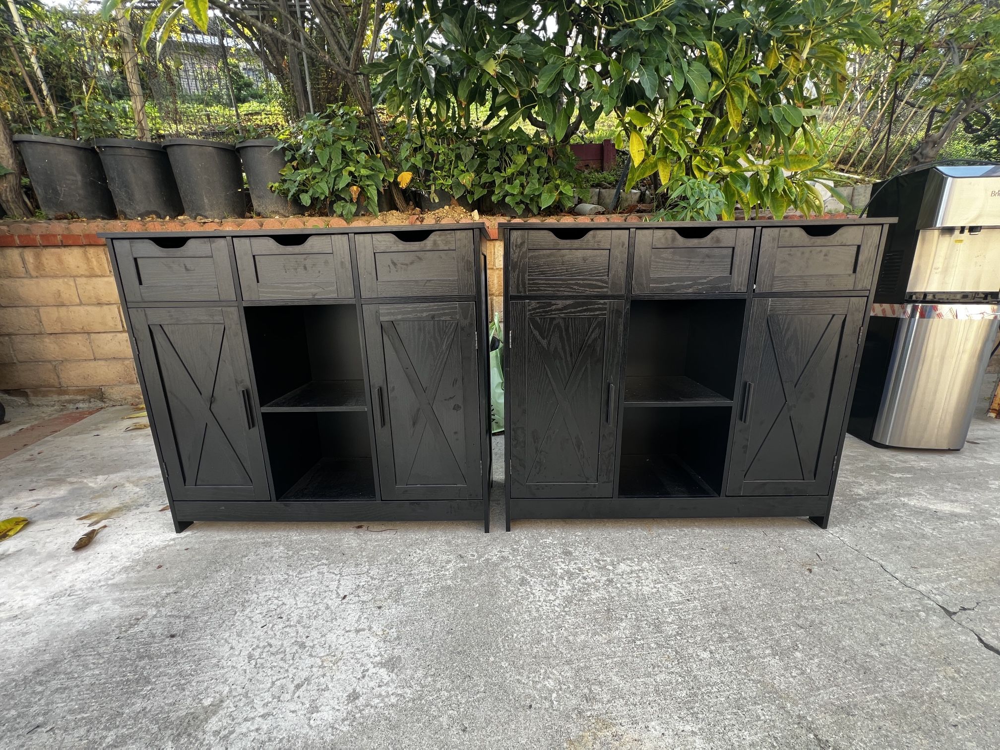 Black Duo Drawer Shelves