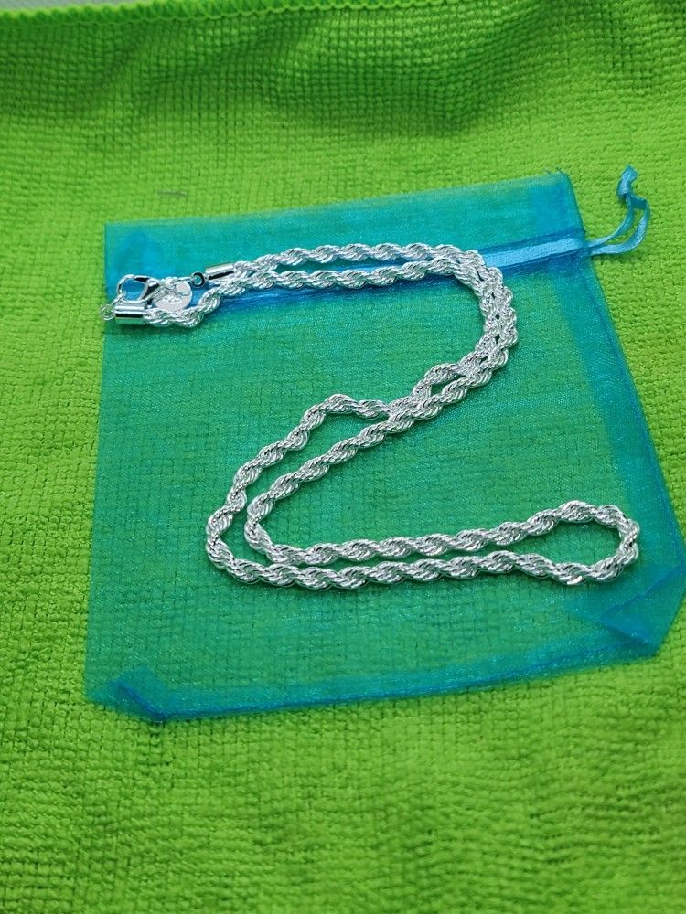 925 Silver Rope/chain 4mm 20"