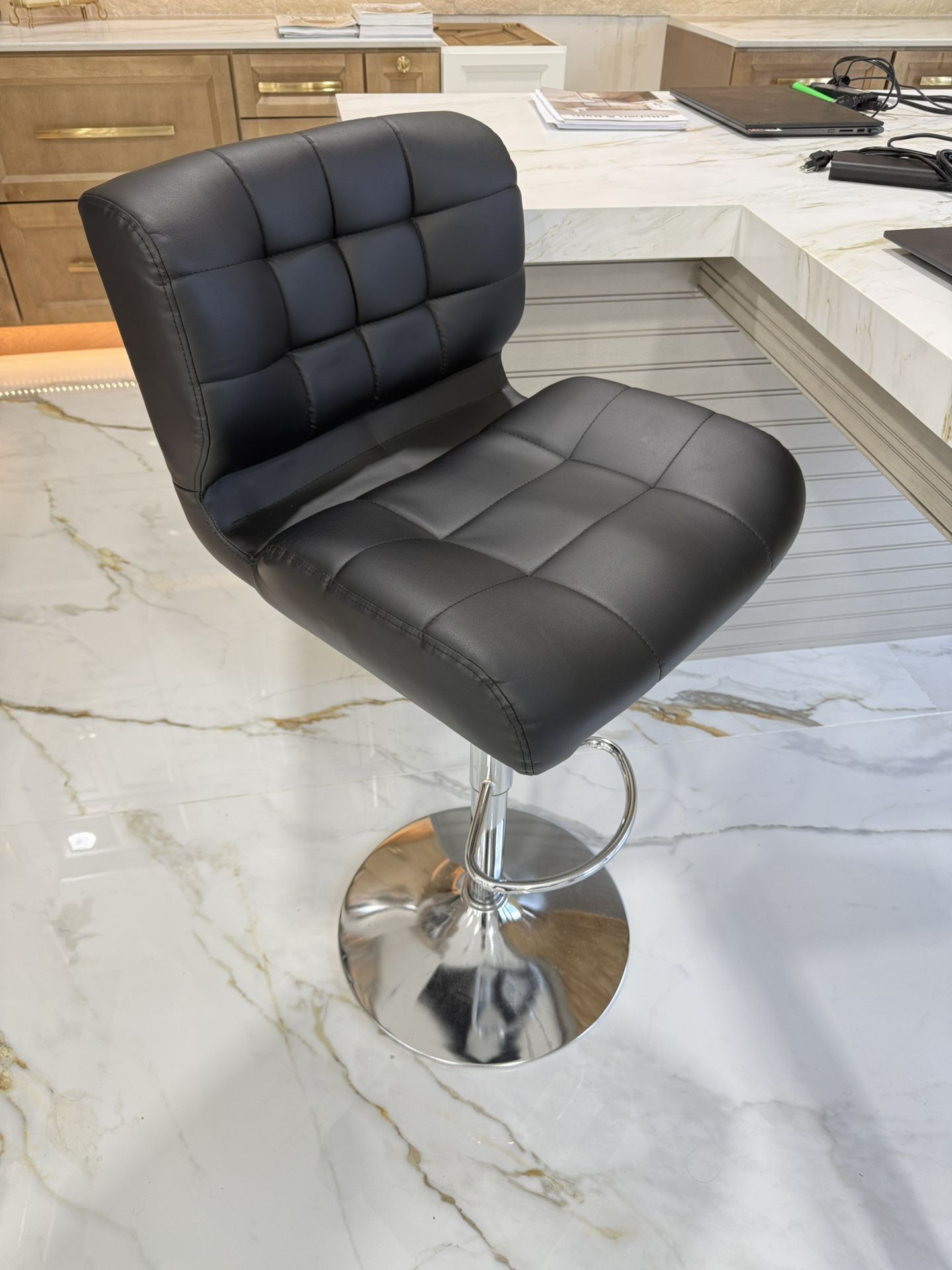 Adjustable Leather Bar Stool
