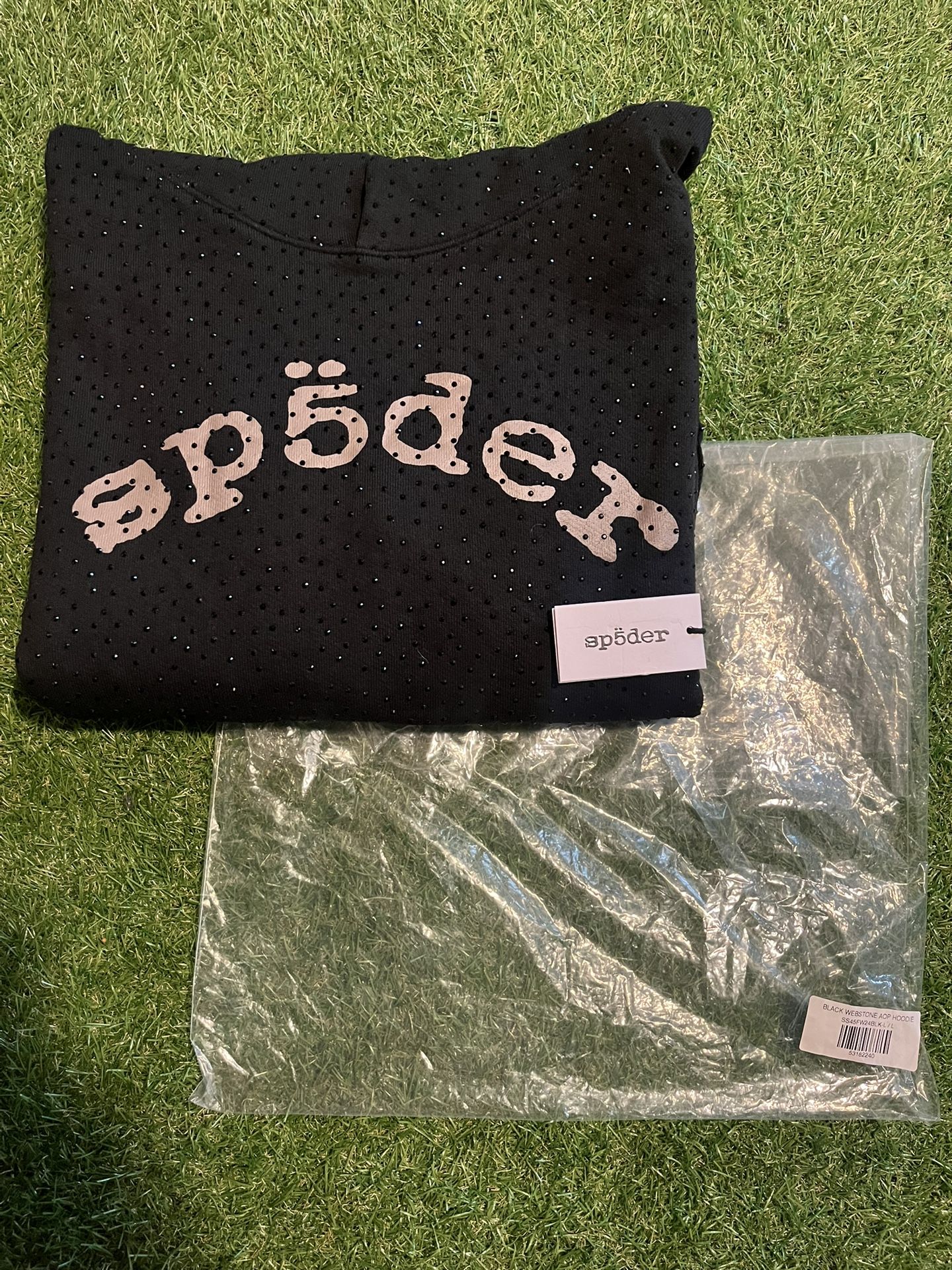 *BRAND NEW* SP5DER HOODIE "VVS BLACK" L