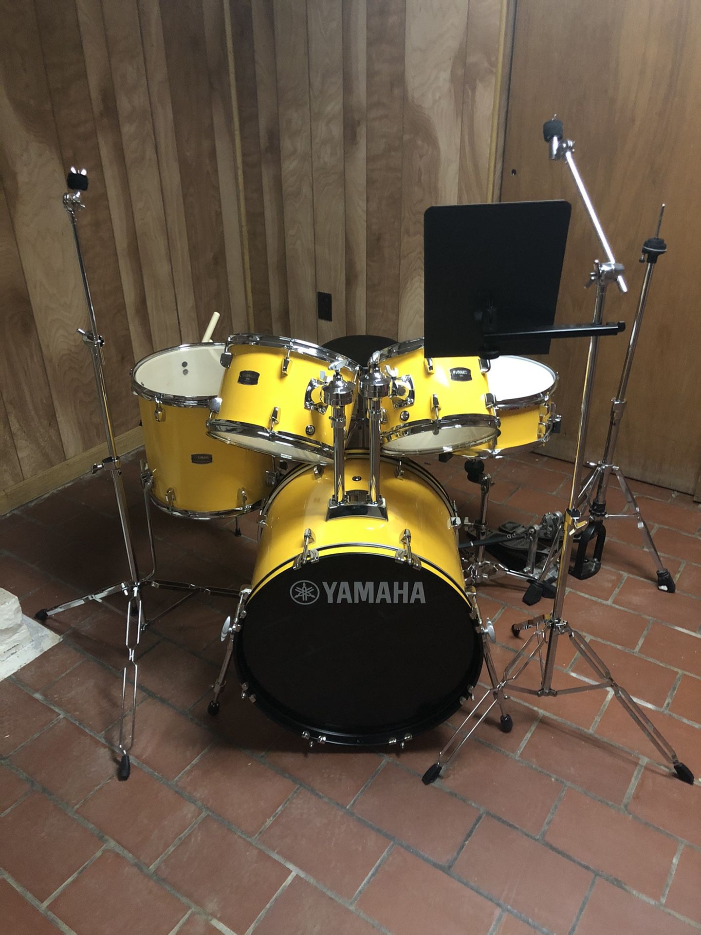 Yellow Yamaha Rydeen Drum Set