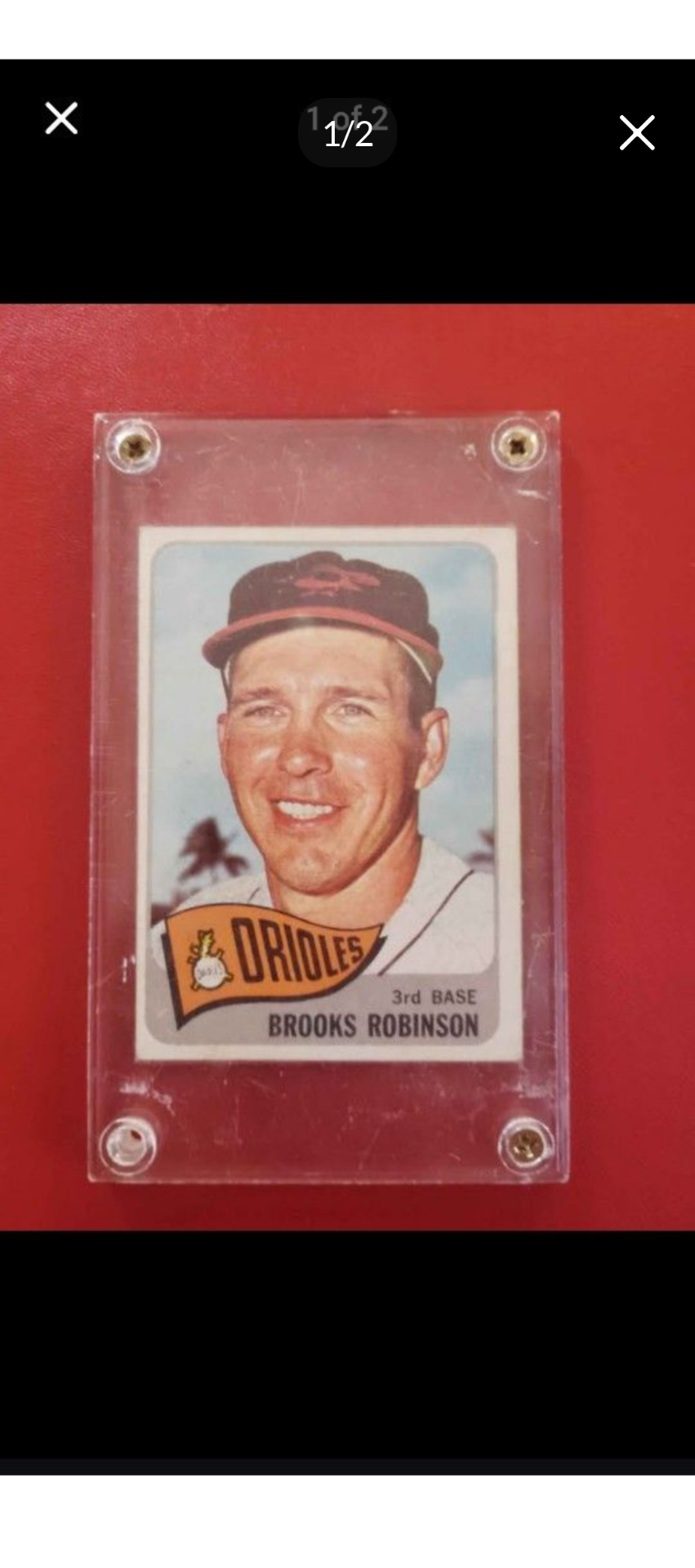Brooks Robinson 1965 baseball card.