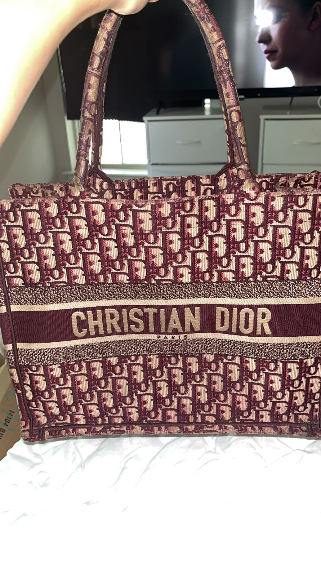 Christian Dior Medium Burgundy Tote Bag