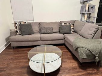 Sofa and Glass top table