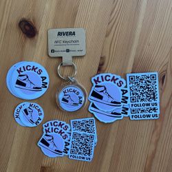 Custom Stickers - QR CODE stickers - Logo Stickers- Keychain With Logo And NFC Tag