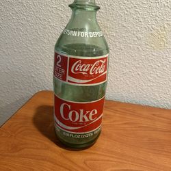 Vintage 2 Liter Glass Coke Bottle