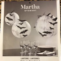  Martha Stewart Hanging Bat Moon Lanterns Halloween Decorations