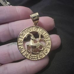 Gold Wash Zodiac Pendant