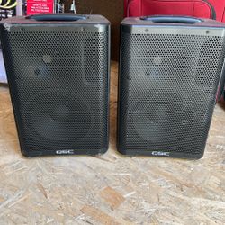 2 QSC Powered Main Speakers, Only Used  4 Times