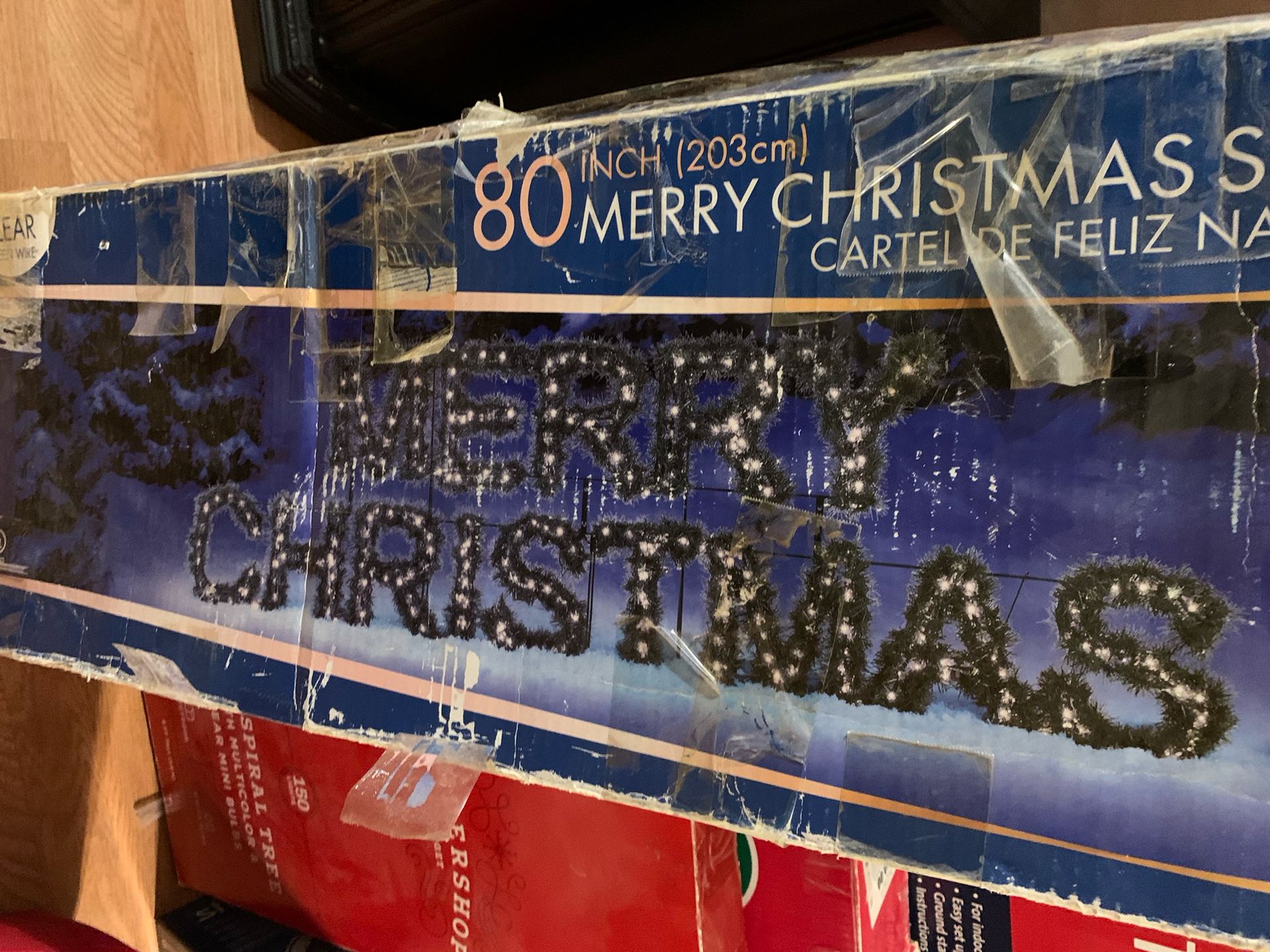 80” Merry Christmas Pre Lit Sign