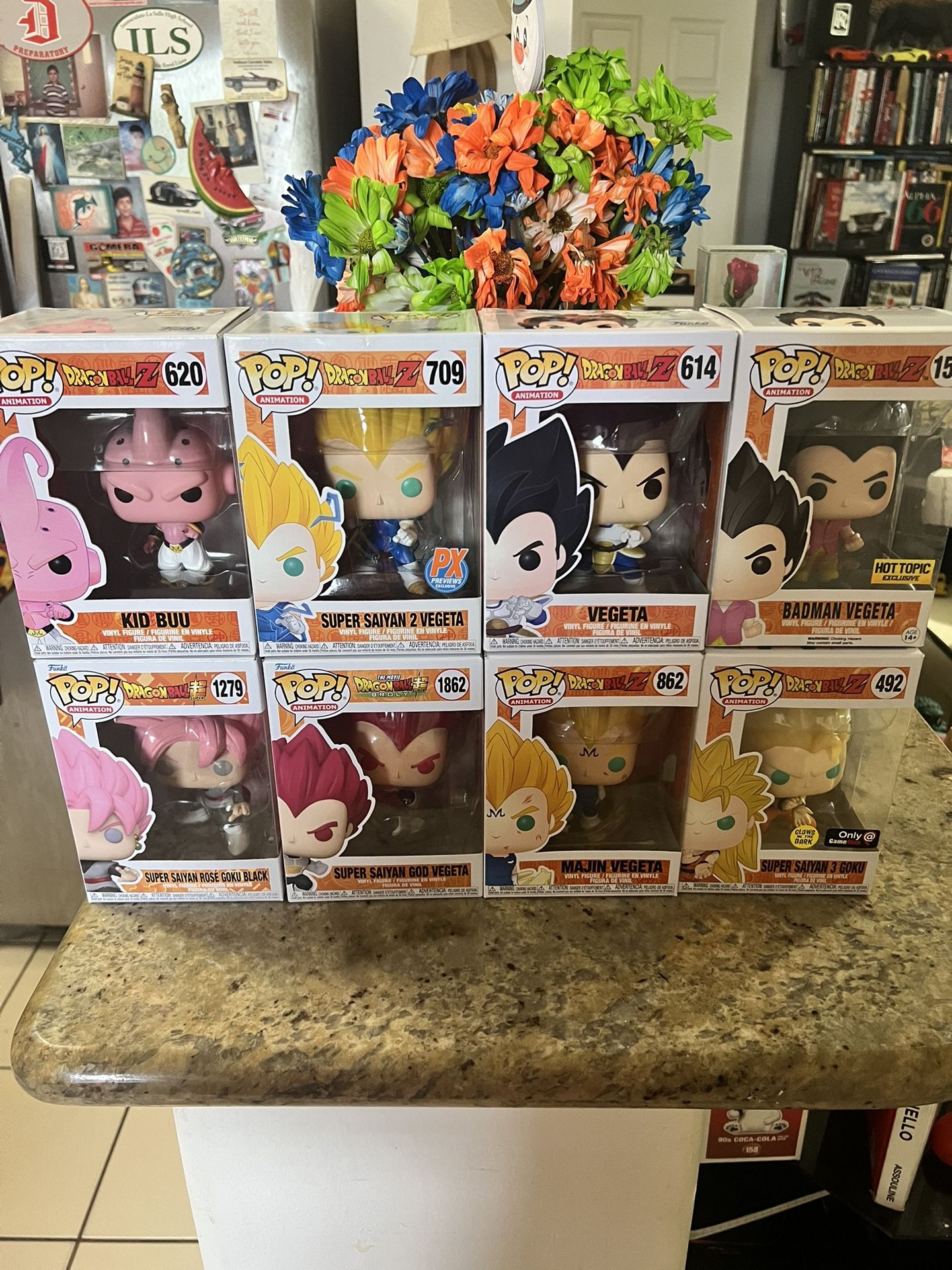 Lot Of 8 Dragonball Z Funko pops Including Exclusives
