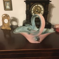 Vintage Hull Ceramic Basket 