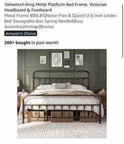 Yaheetech King Metal Platform Bed Frame
