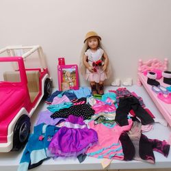 Our Generation Naya Doll 18" With Accessories + Jeep & Bed