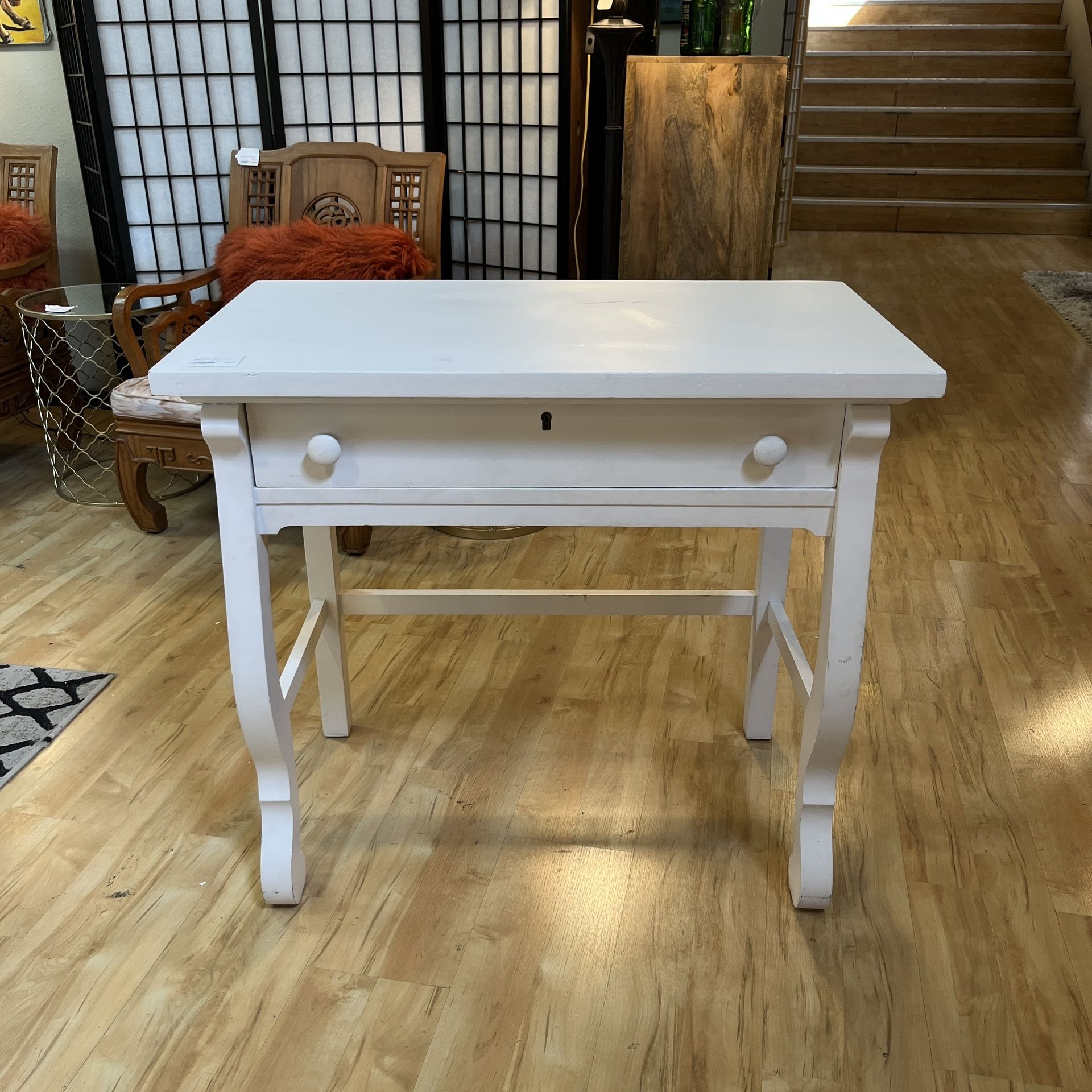 Small White 1 Drawer Desk