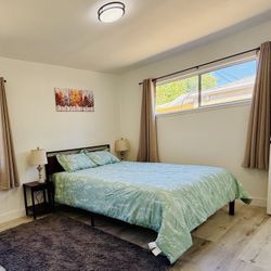 Bed Frame with Wooden Headboard and Footboard