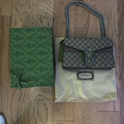 GUCCI DIONYSUS MEDIUM BAG TAN W/ GHAIN STRAP