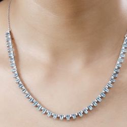 Premium Betroka Blue Apatite &  Moissanite Necklace - new!