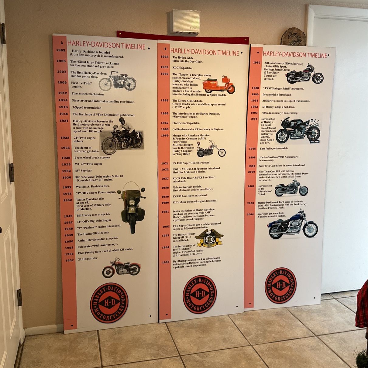 HARLEY DAVIDSON 1904 To 2004 Wall Placards