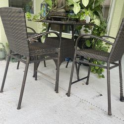 Outdoor Patio Table (Comes With 2 Chairs And 2 Stools)
