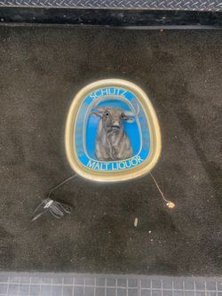 Schultz malt liquor 1980 3D bull light up bar sign